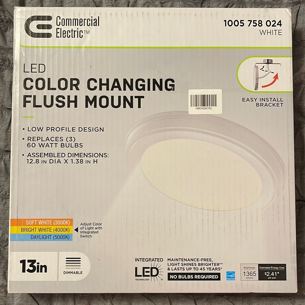 NWT - Commercial Electric Led Color Changing Flush Mount Light